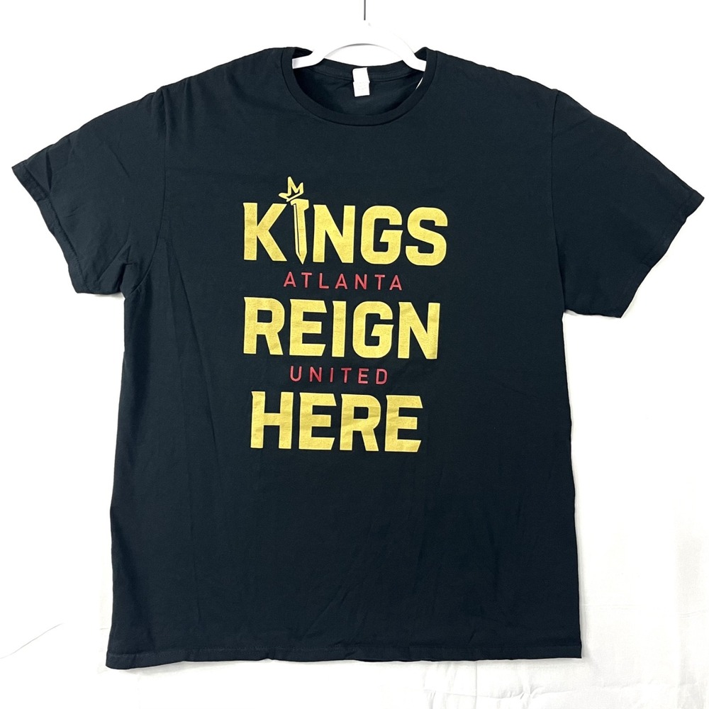GUC Atlanta United FC MLS Mens XL Black Kings Reign Here Graphic T-Shirt Cotton